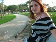 Picking up a cute redhead in a public park